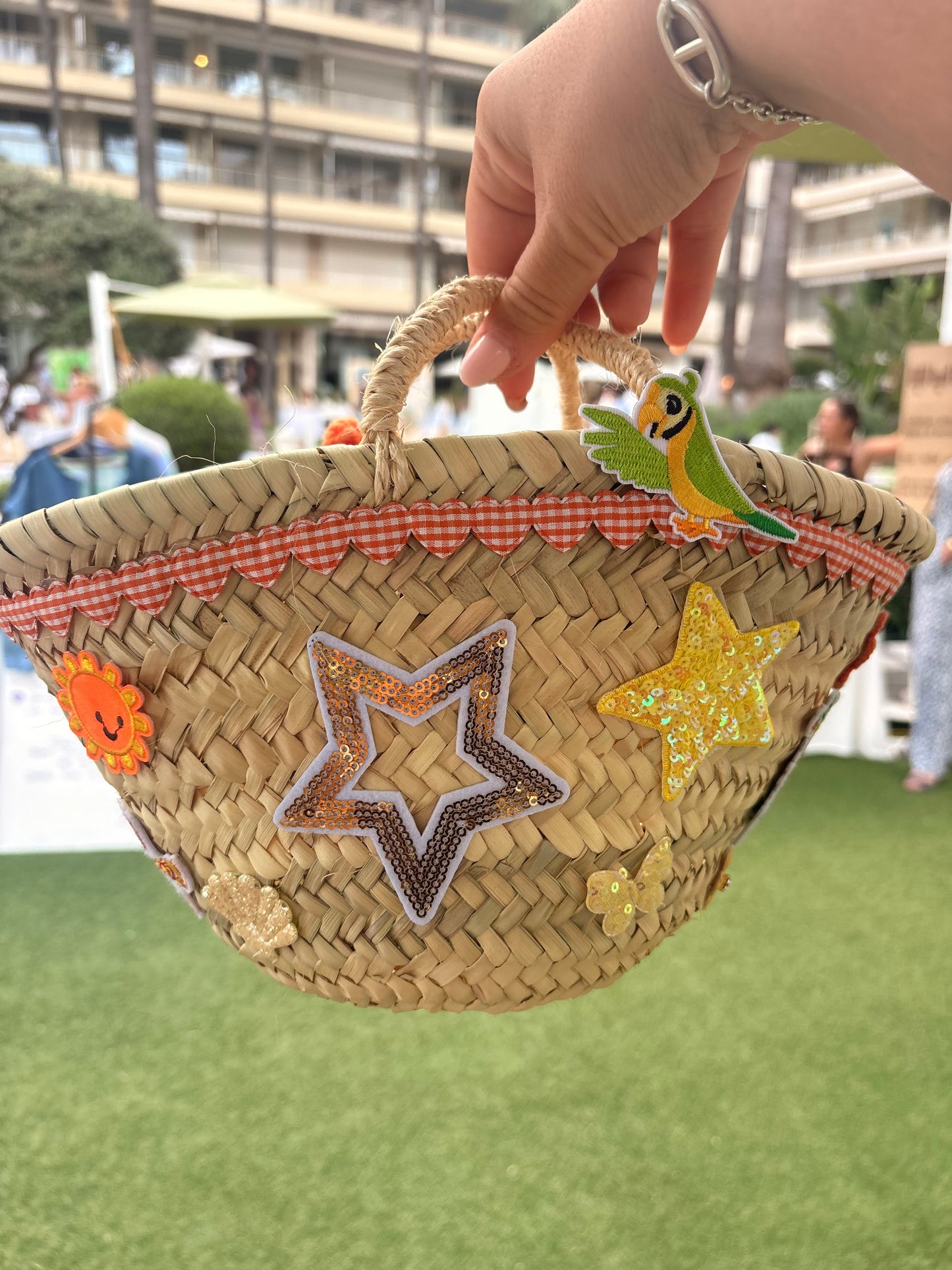 Petit panier de plage - Patchs