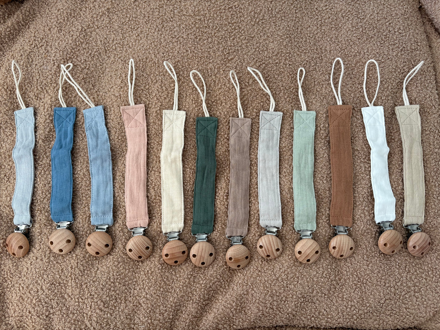 Attache-tétine gaze de coton (unie)