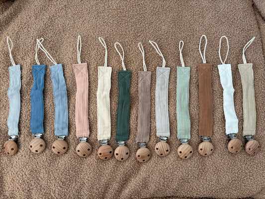 Attache-tétine gaze de coton (unie)