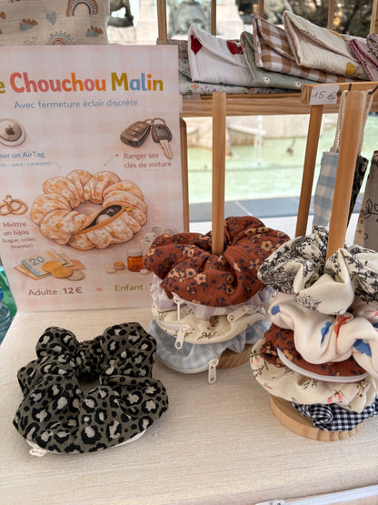Chouchou Malin Zippé – Cache Clé & AirTag – LovHannah