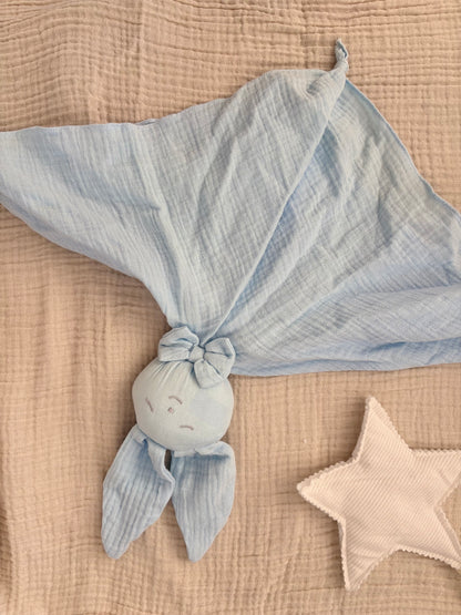Doudou lapin nœuds