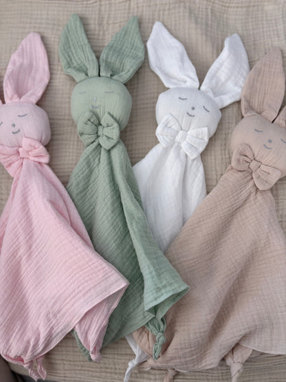 Doudou lapin nœuds