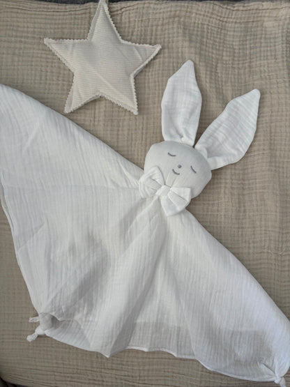 Doudou lapin nœuds