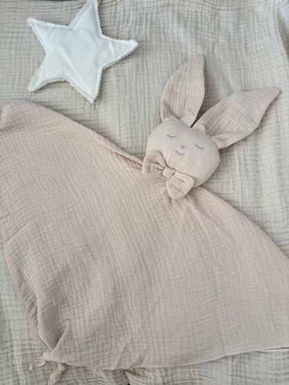Doudou lapin nœuds