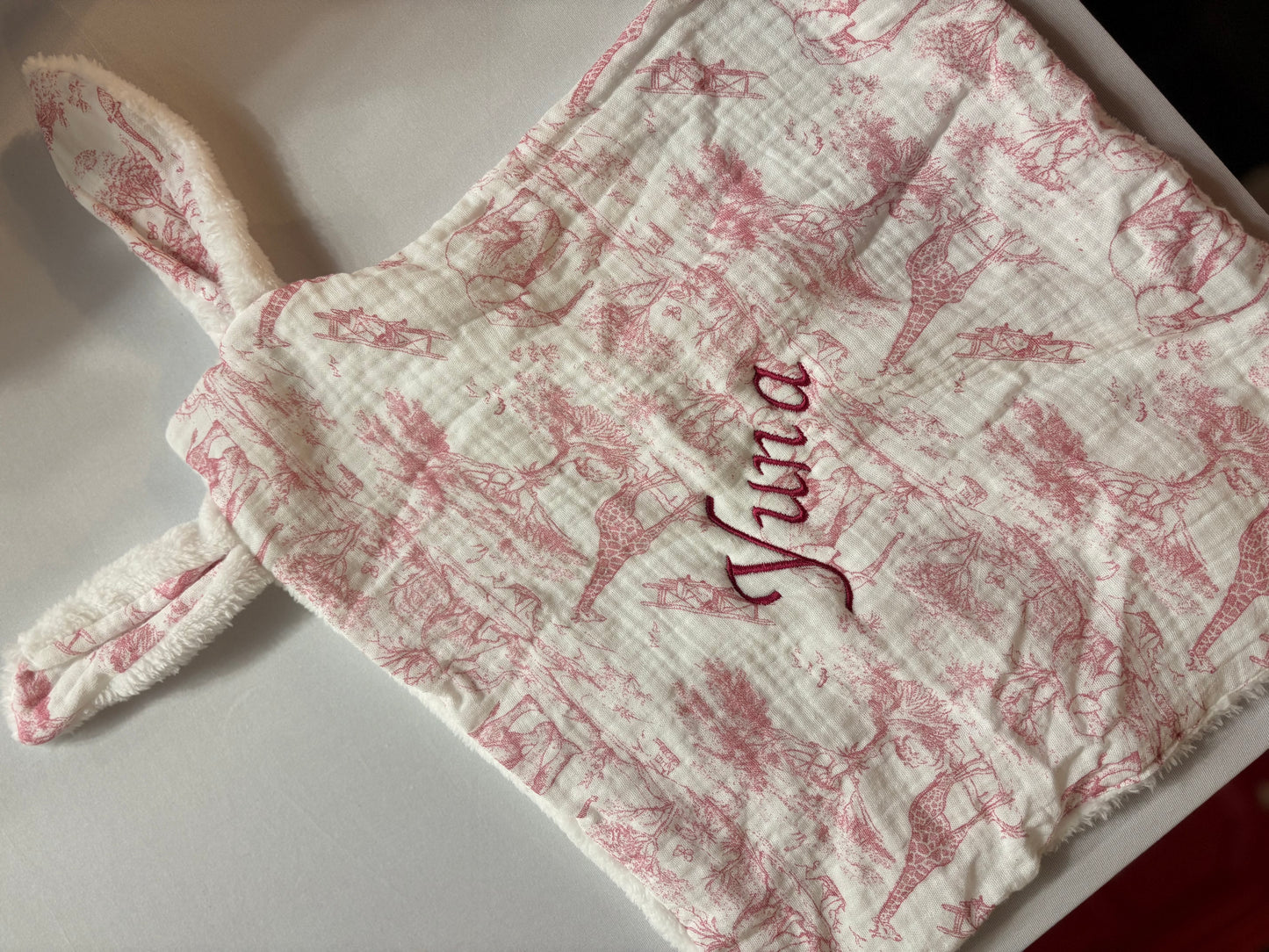Doudou lange personnalisé – Collection Safari