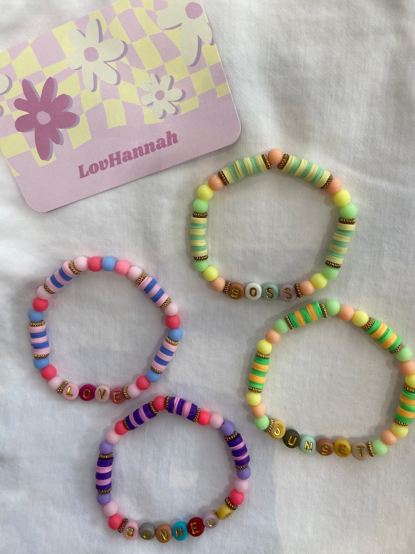 Bracelets perles colorées