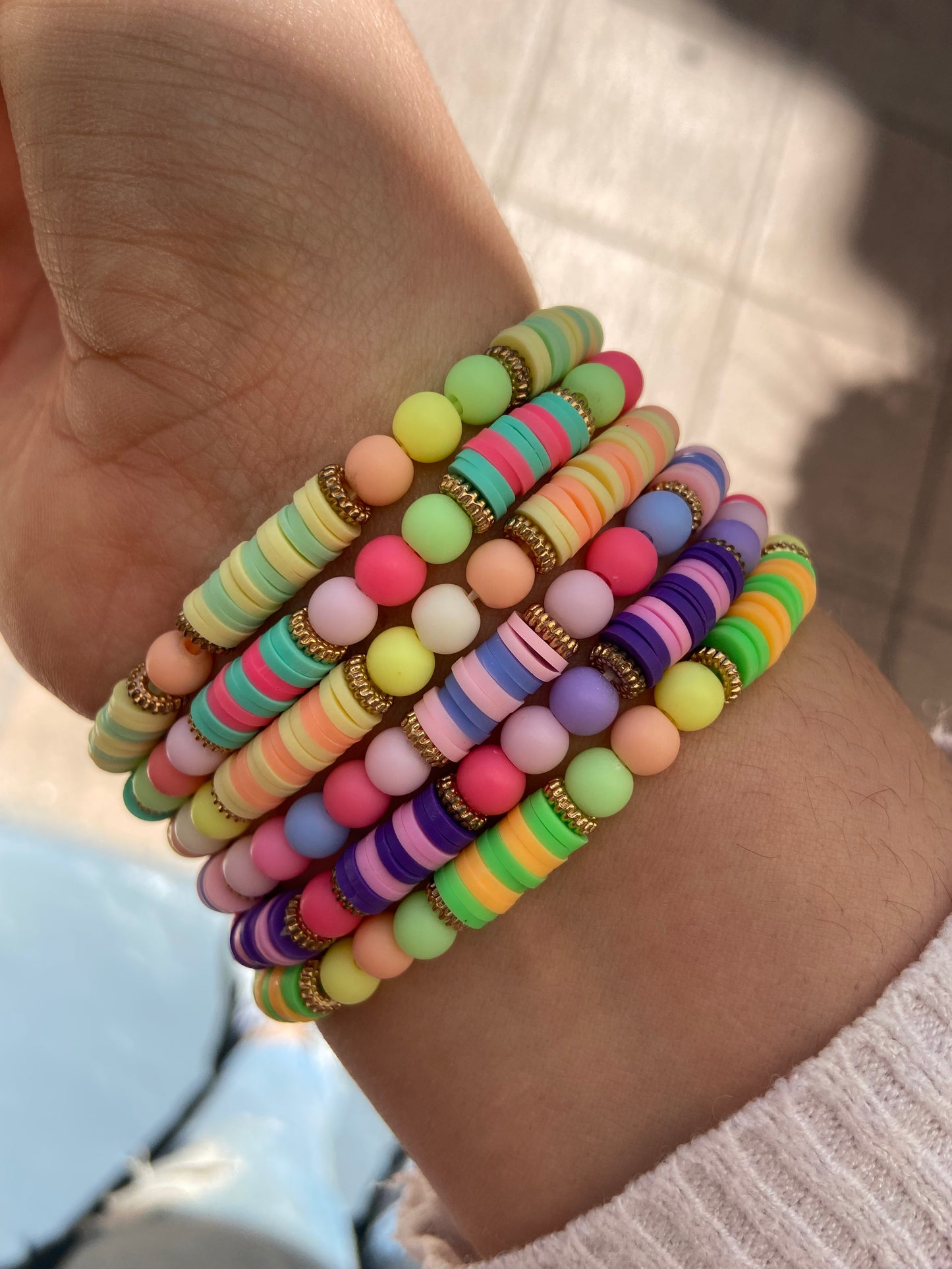 Bracelets perles colorées